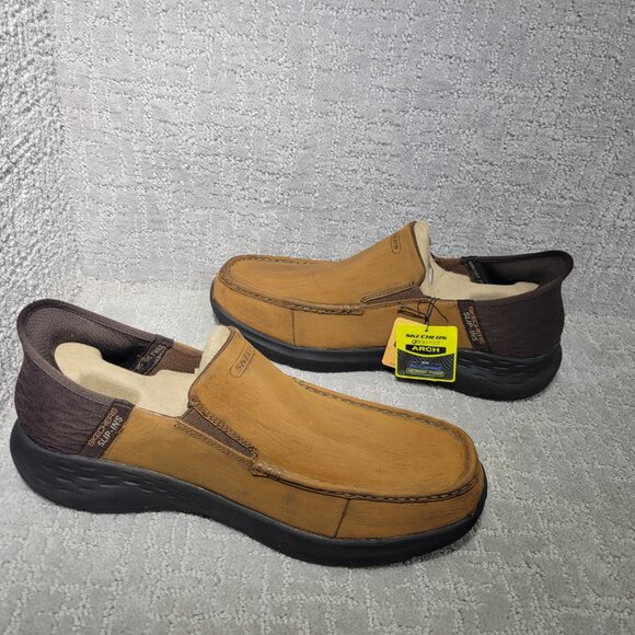 Skechers Parson Oswin Men's Size US 12 Brown Leather Slip On Shoes 204866WW - Picture 9 of 11